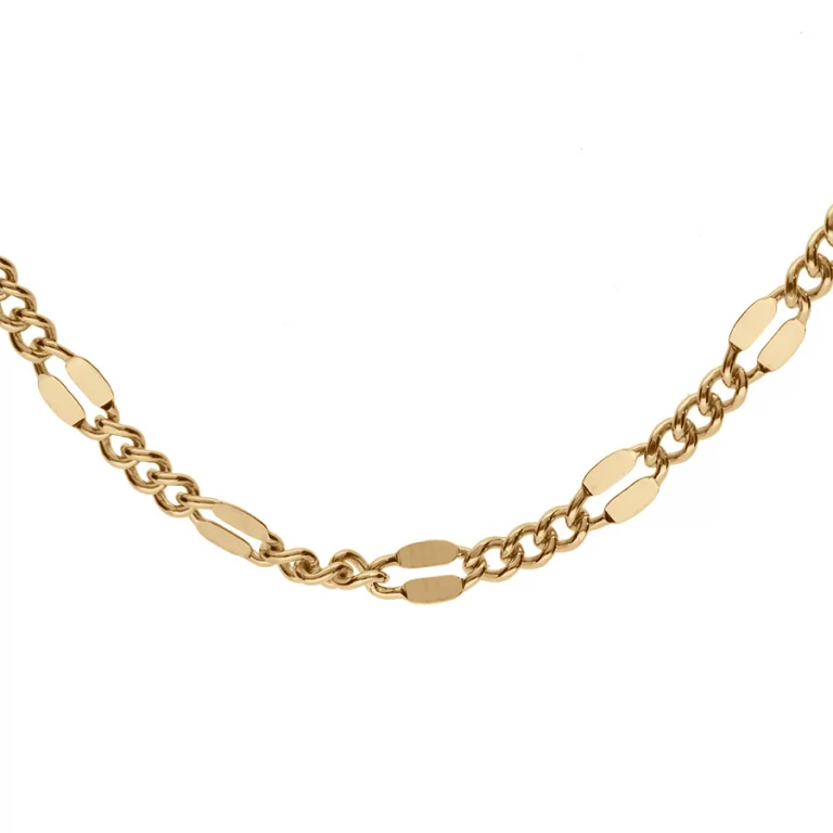 Collier maille fantaisie style gourmette – Argent 925 doré | Azuline