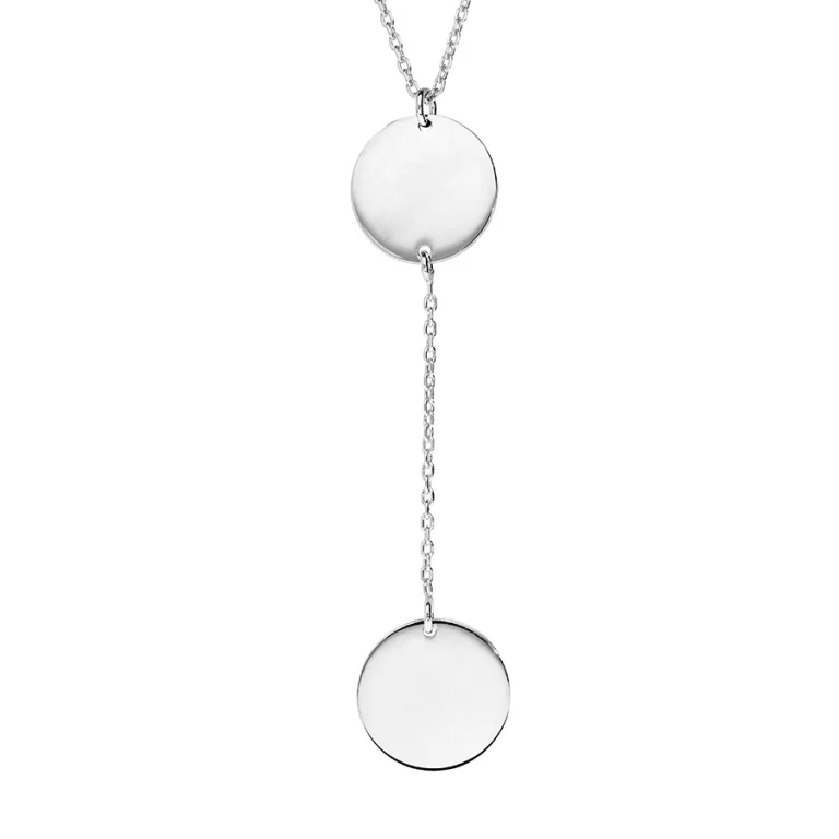 Collier prénom plaques rondes – Argent 925 rhodié | Azuline