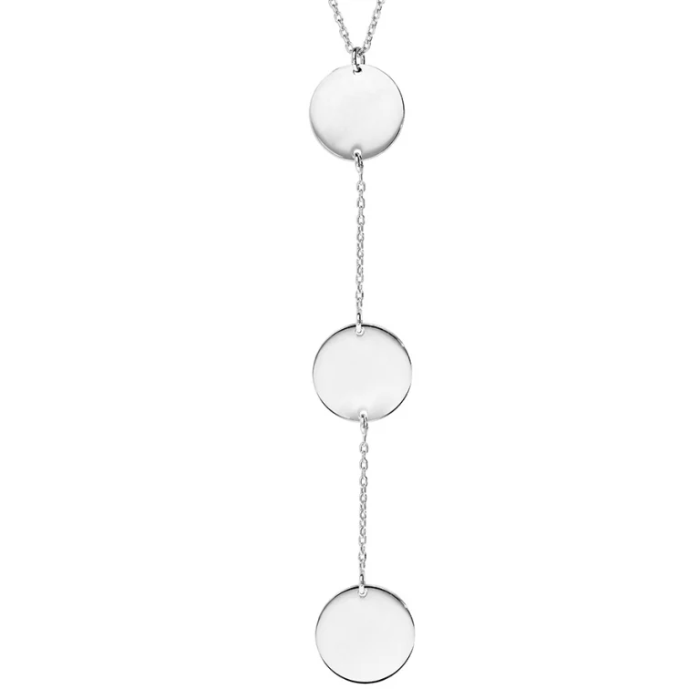 Collier gourmette 3 plaques rondes – Argent 925 rhodié | Azuline