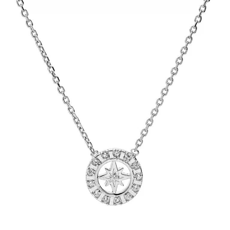 Collier étoile du nord oxydes blancs – Argent 925 rhodié | Azuline