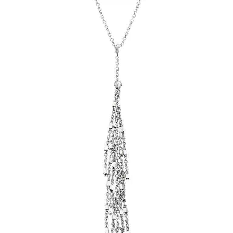 Collier forme Y pendant multi fils – Argent 925 rhodié | Azuline