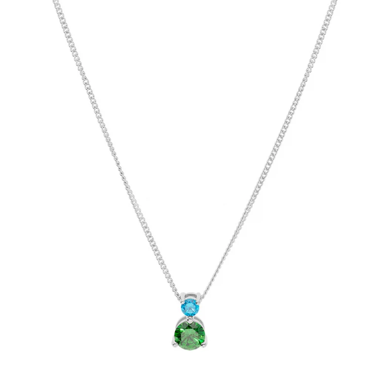 Collier oxydes bleu et vert – Argent 925 rhodié | Azuline