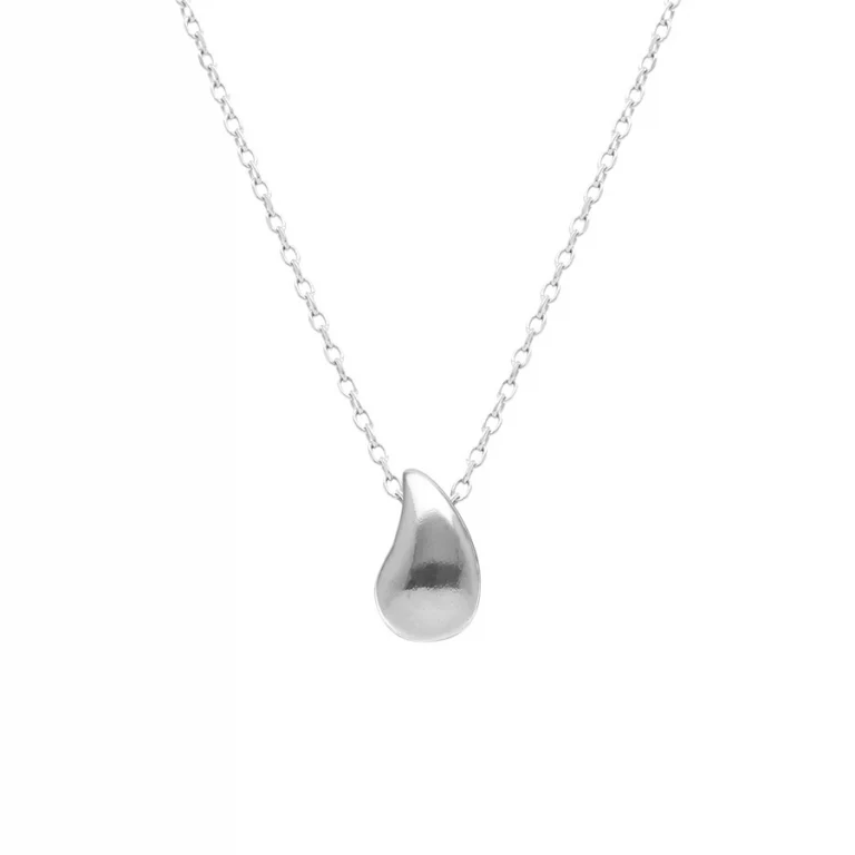 Collier goutte lisse – Argent 925 rhodié | Azuline