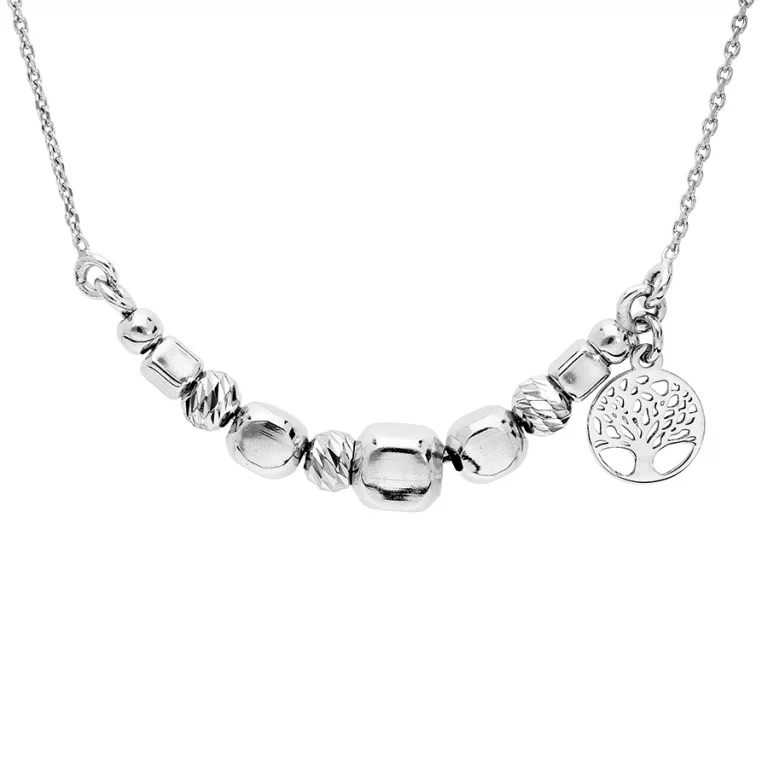 Collier arbre de vie cubes et boules – Argent 925 rhodié | Azuline
