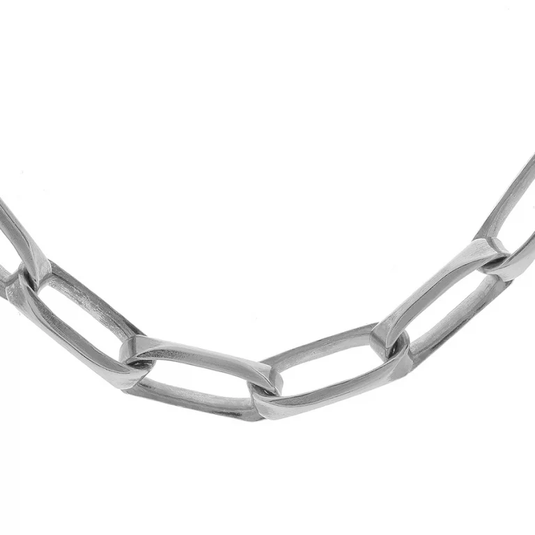 Collier long maille rectangulaire 55 cm – Argent 925 rhodié | Azuline
