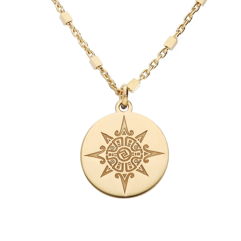 Collier soleil rond – Argent 925 doré | Azuline