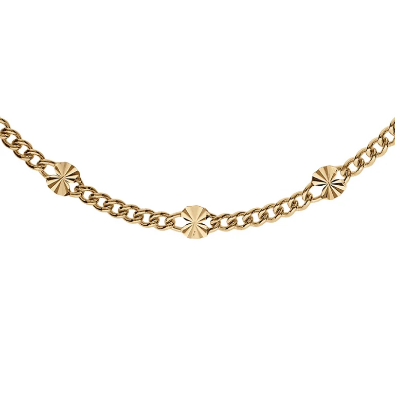 Collier gourmette pastilles diamanté étoile – Argent 925 doré | Azuline