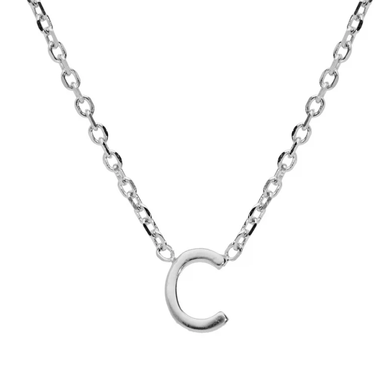 Collier petite initiale C – Argent 925 rhodié | Azuline