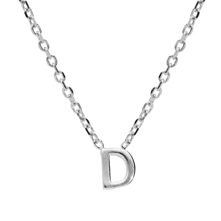 Collier initiale D – Argent 925 rhodié | Azuline