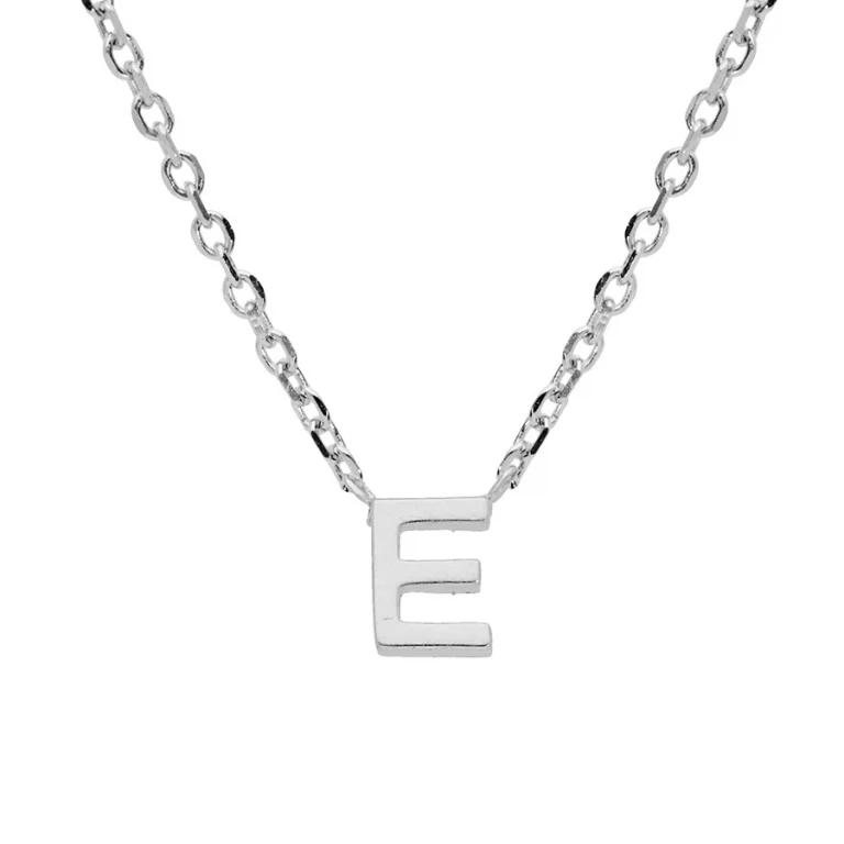 Collier initiale E minimaliste – Argent 925 rhodié | Azuline