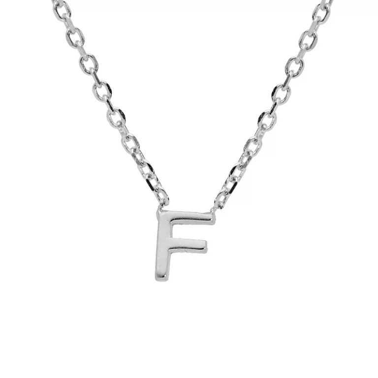Collier initiale F petite – Argent 925 rhodié | Azuline