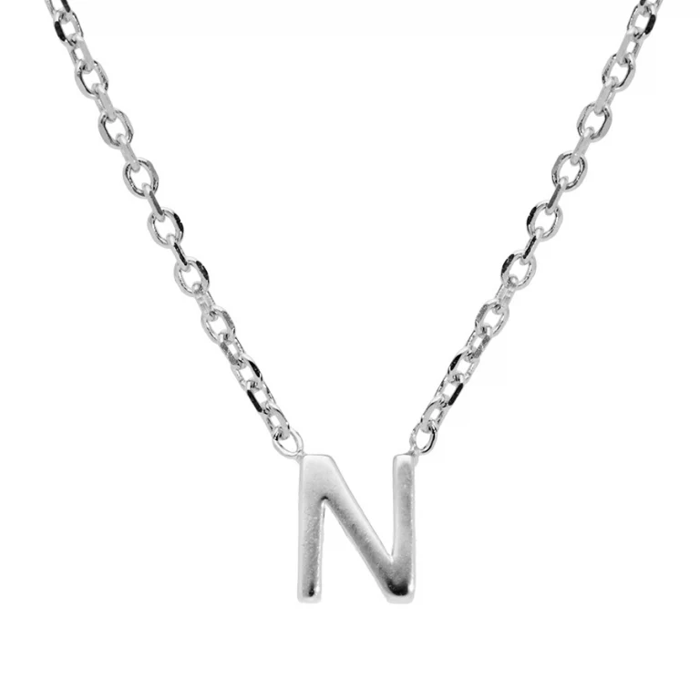 Collier petite initiale N – Argent 925 rhodié | Azuline
