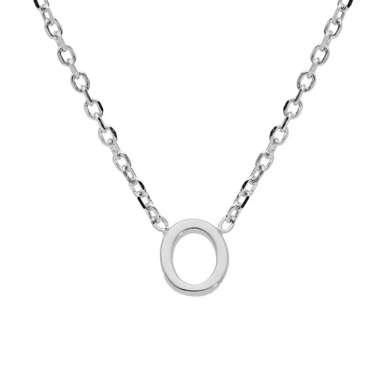 Collier initiale O en argent 925 rhodié – Argent 925 rhodié | Azuline