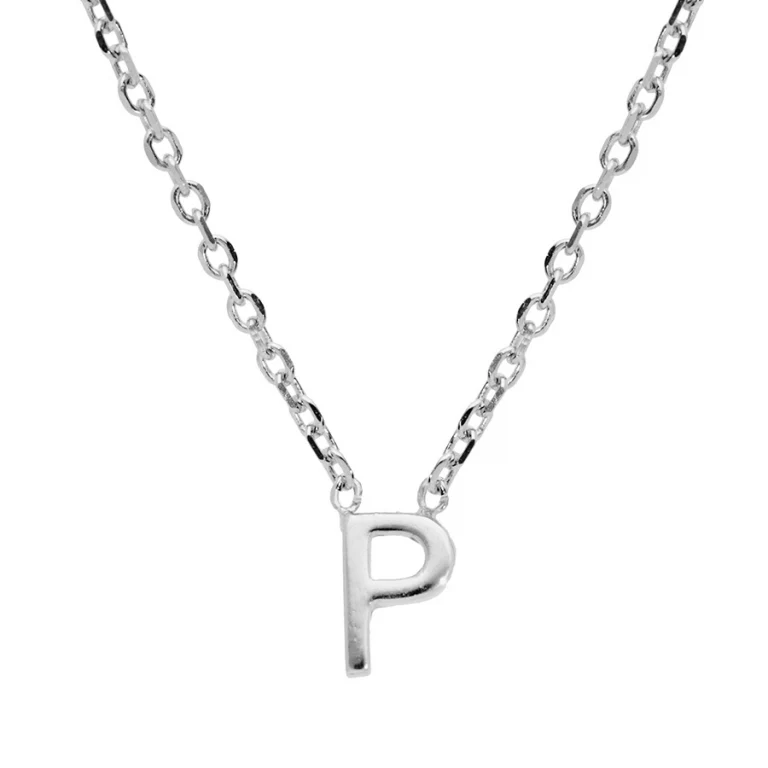 Collier initiale P petite – Argent 925 rhodié | Azuline