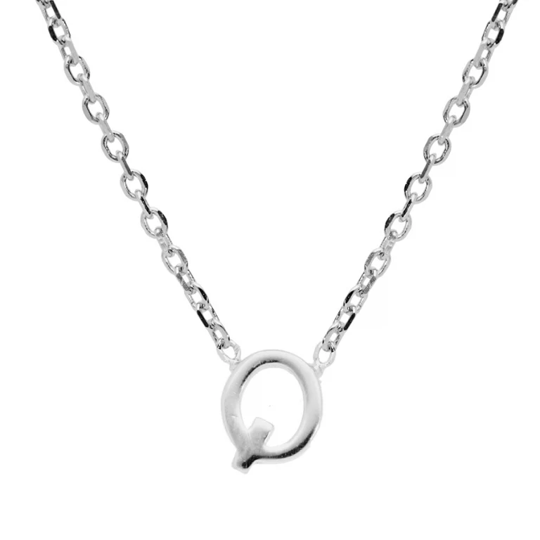 Collier petite initiale Q – Argent 925 rhodié | Azuline