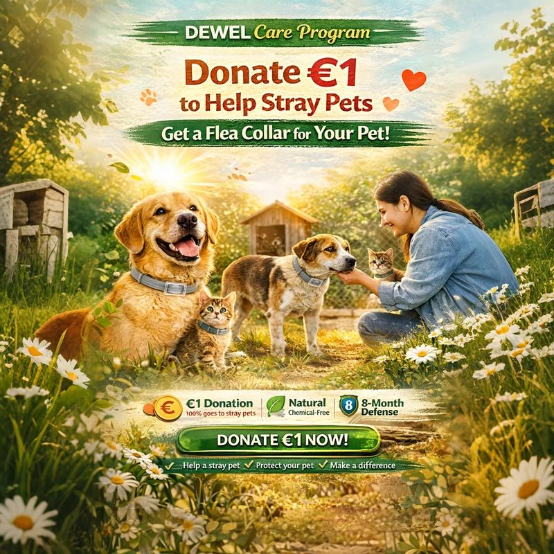 Donate €1 to Help Stray Pets — Get a Flea Collar for Your Pet(Only 5 Orders Available Per Day)