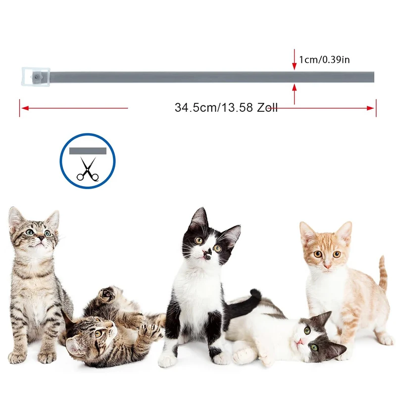 DEWEL-Basis Floh- & Zeckenhalsband für Katzen & kleine Hunde – Verstellbar 34,5 cm, Ideal für tägliche Stadtspaziergänge – 8 Monate Schutz