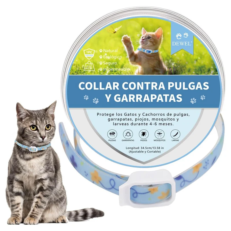 DEWEL-Floral Flea & Tick Collar–Adjustable 63.5cm for Medium & Large Dogs, Stylish Pet Decoration– 8-Month Protection