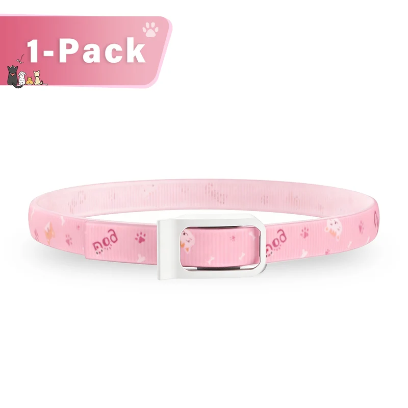 DEWEL-Floral Flea & Tick Collar–Adjustable 63.5cm for Medium & Large Dogs, Stylish Pet Decoration– 8-Month Protection