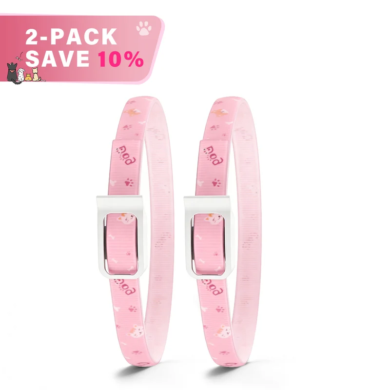 DEWEL-Floral Flea & Tick Collar–Adjustable 63.5cm for Medium & Large Dogs, Stylish Pet Decoration– 8-Month Protection