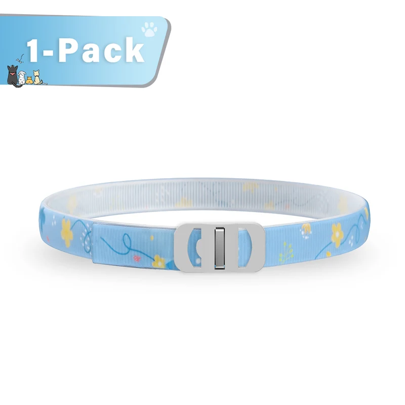 DEWEL-Floral Flea & Tick Collar–Adjustable 63.5cm for Medium & Large Dogs, Stylish Pet Decoration– 8-Month Protection