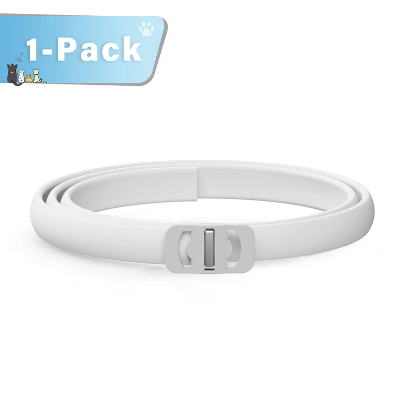 DEWEL-Daily Flea & Tick Collar White-Adjustable 63.5cm for Medium & Large Dogs, City Strolls – 8-Month Protection