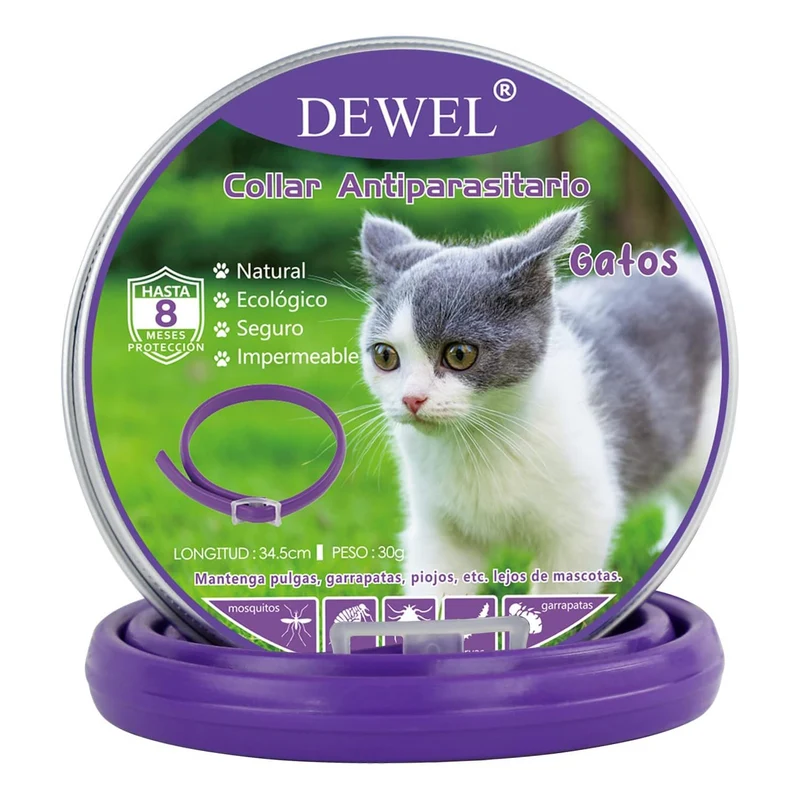 DEWEL-Outdoor Plus Flea & Tick Collar-Adjustable 34.5cm for Cats&Small Dogs, Forest Adventures– 8-Month Protection