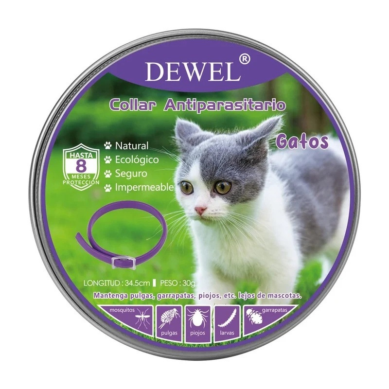 DEWEL-Outdoor Plus Flea & Tick Collar-Adjustable 34.5cm for Cats&Small Dogs, Forest Adventures– 8-Month Protection