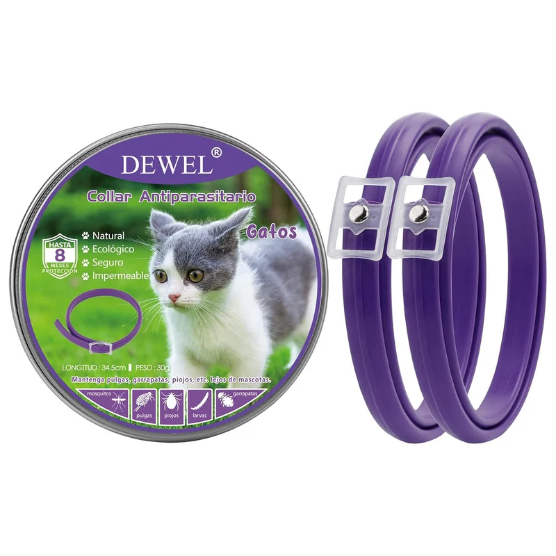DEWEL-Outdoor Plus Flea & Tick Collar-Adjustable 34.5cm for Cats&Small Dogs, Forest Adventures– 8-Month Protection