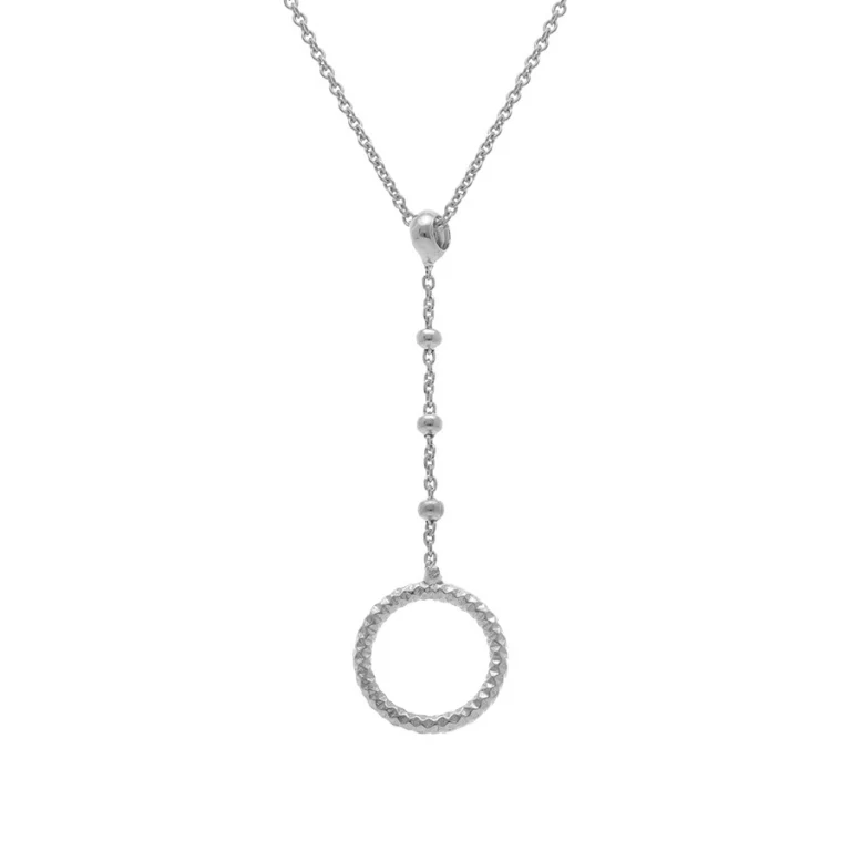 Collier forme cravate avec cercle – Argent 925 rhodié | Azuline