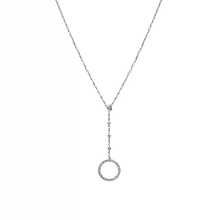 Collier forme cravate avec cercle – Argent 925 rhodié | Azuline