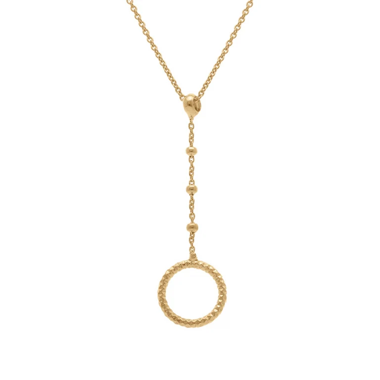 Collier forme cravate cercle – Argent 925 doré | Azuline