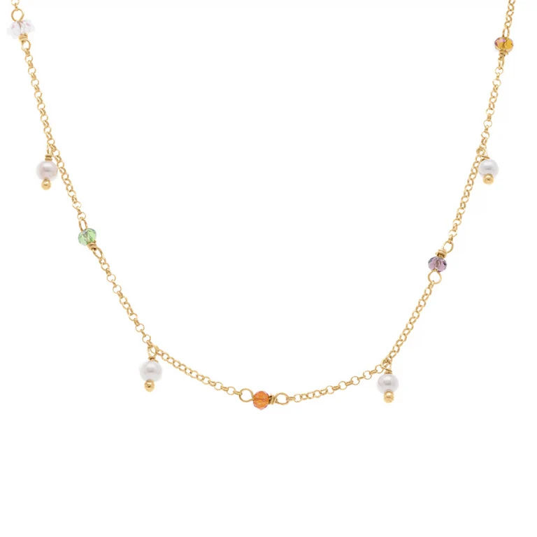 Collier pampilles multicolores – Argent 925 doré | Azuline
