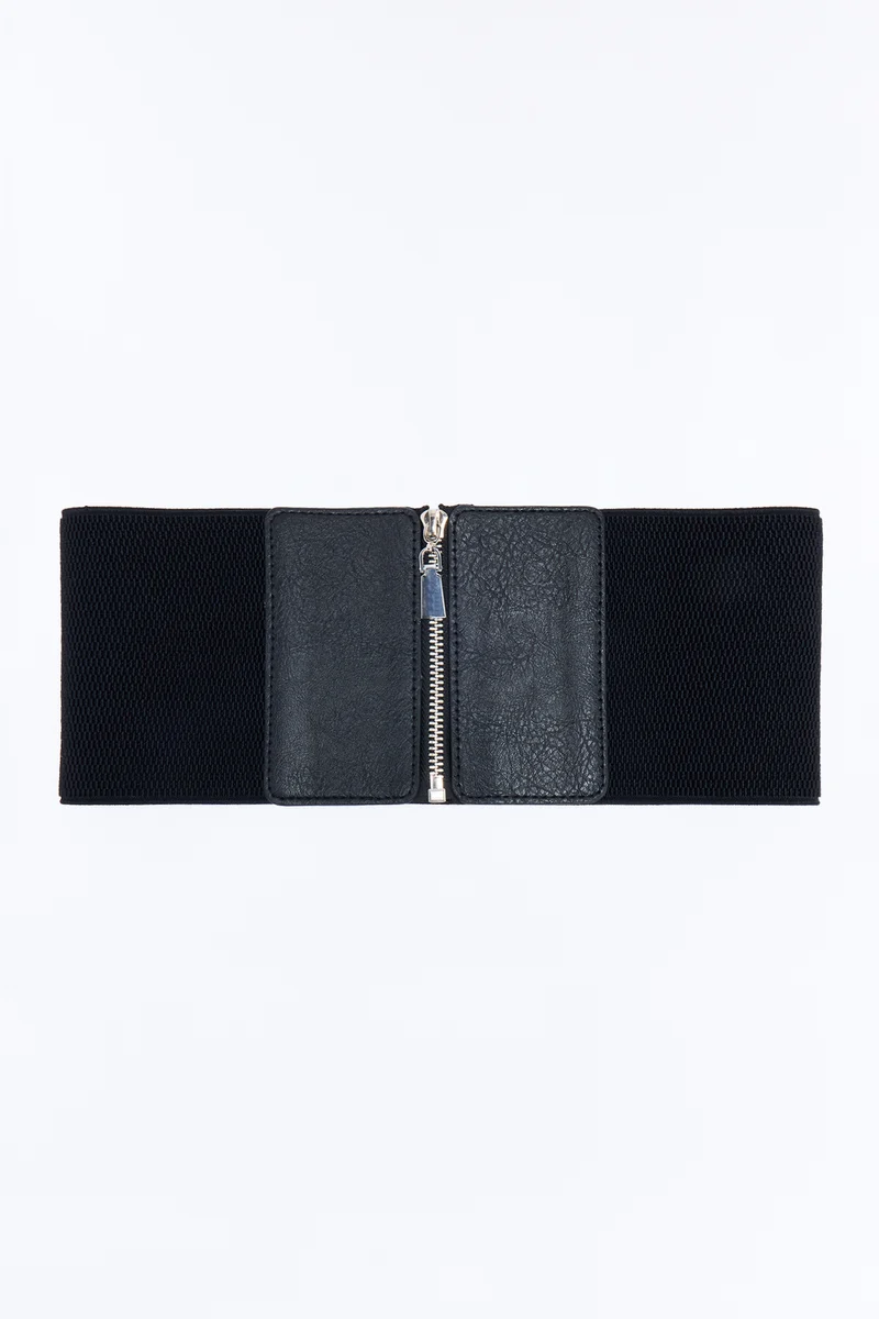 Zip It Wide Corset Belt - Black