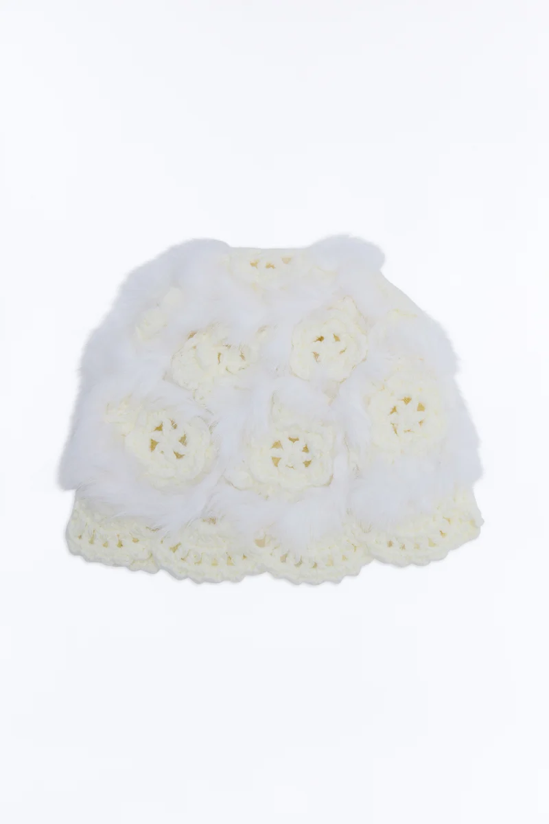 Sage and Snow Crochet Beanie - Ivory