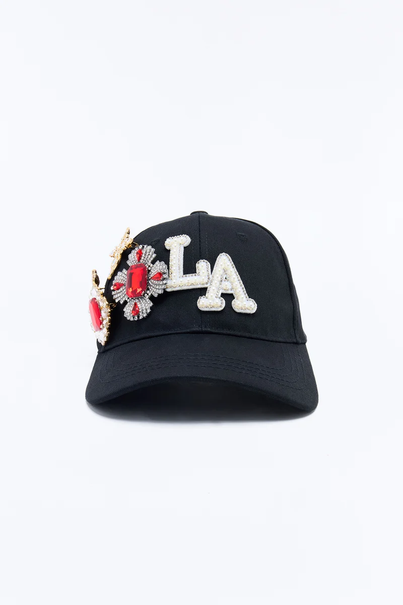 Much Love LA Jeweled Baseball Hat - Black