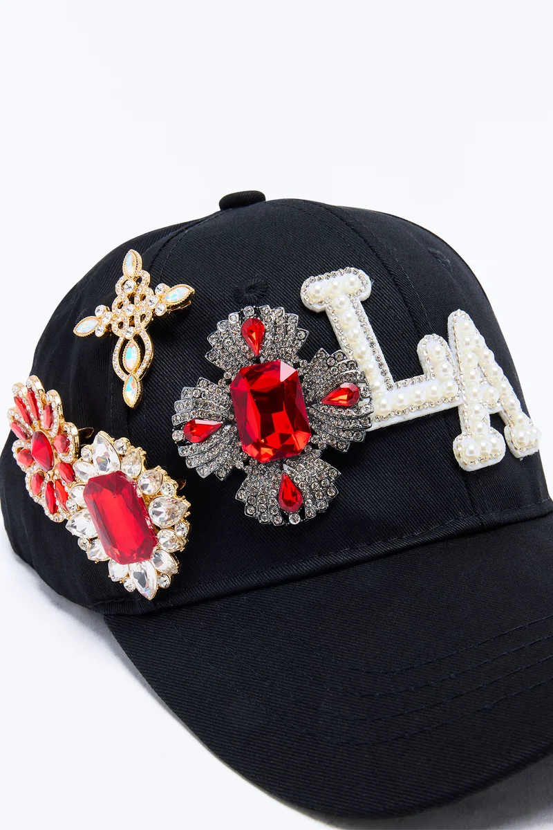 Much Love LA Jeweled Baseball Hat - Black