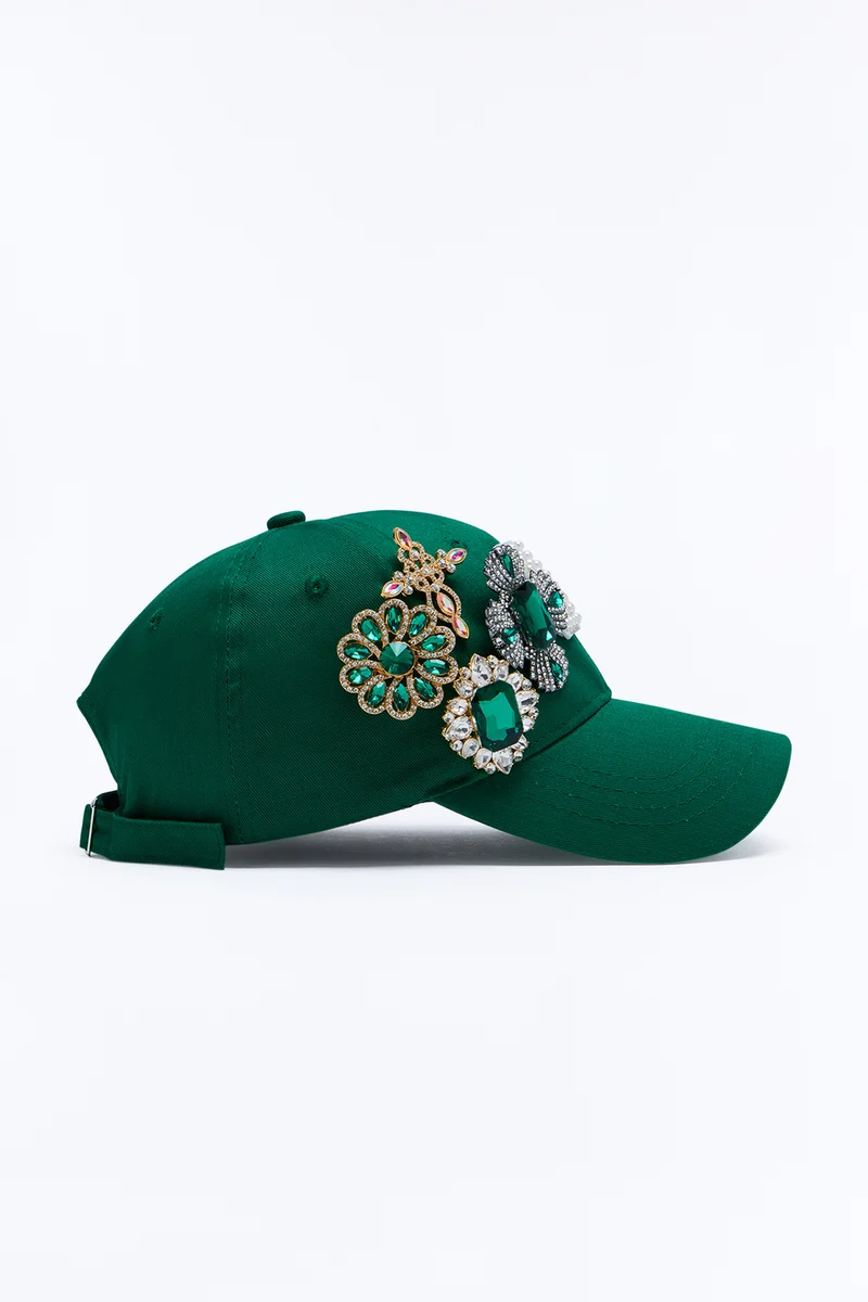 Much Love NY Jeweled Baseball Hat - Green