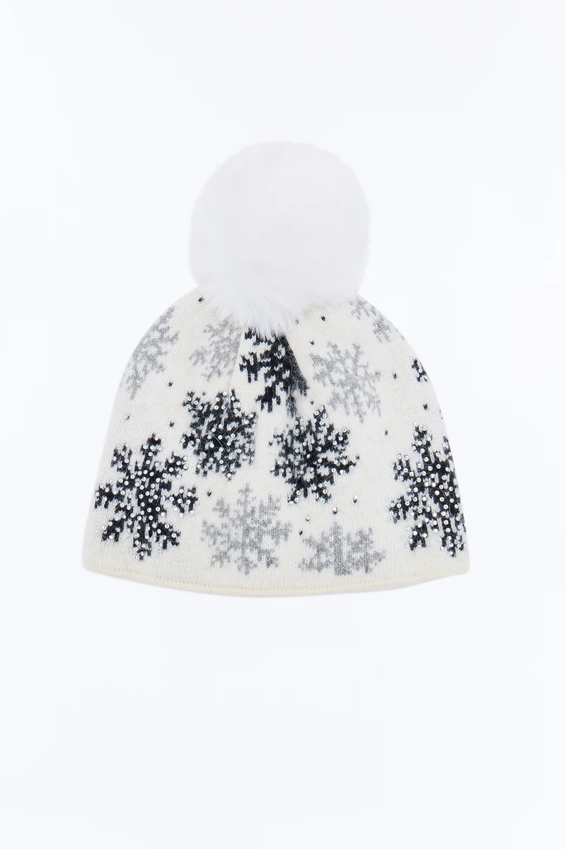Making Snow Angels Beanie - Ivory/combo