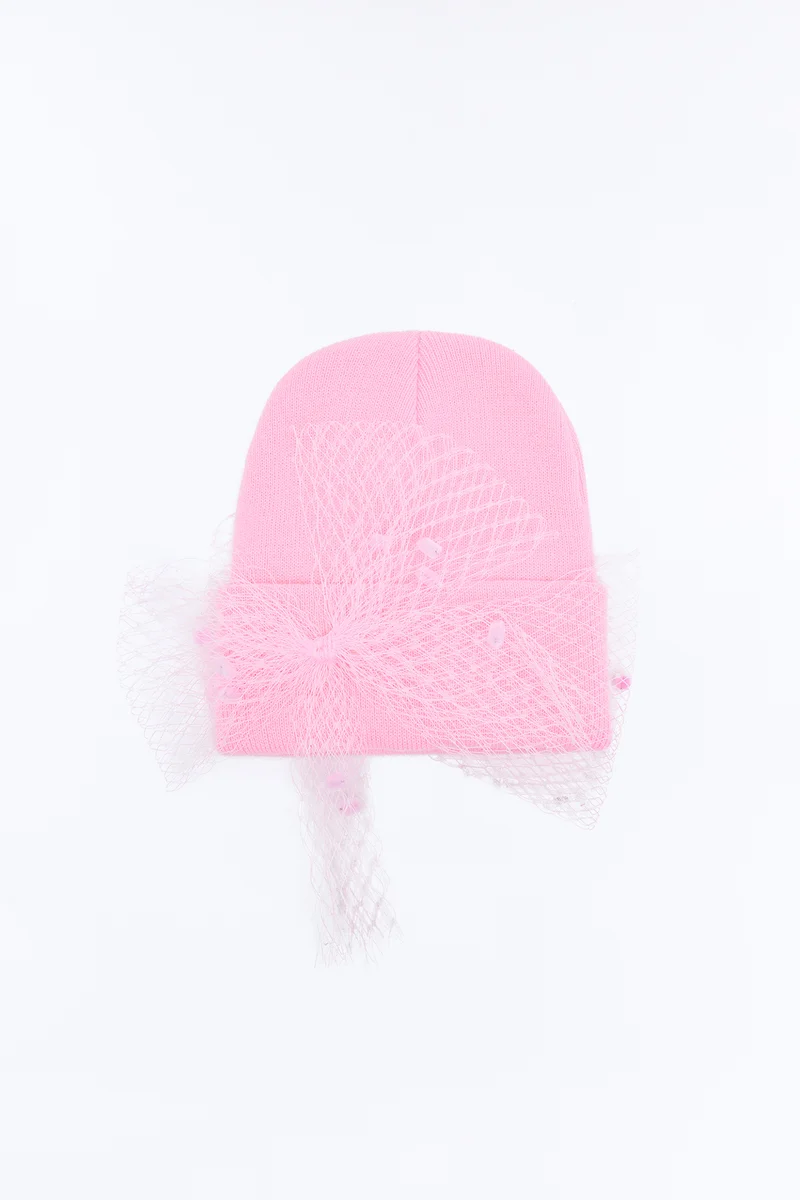 Belle Noir Beanie Hat - Pink