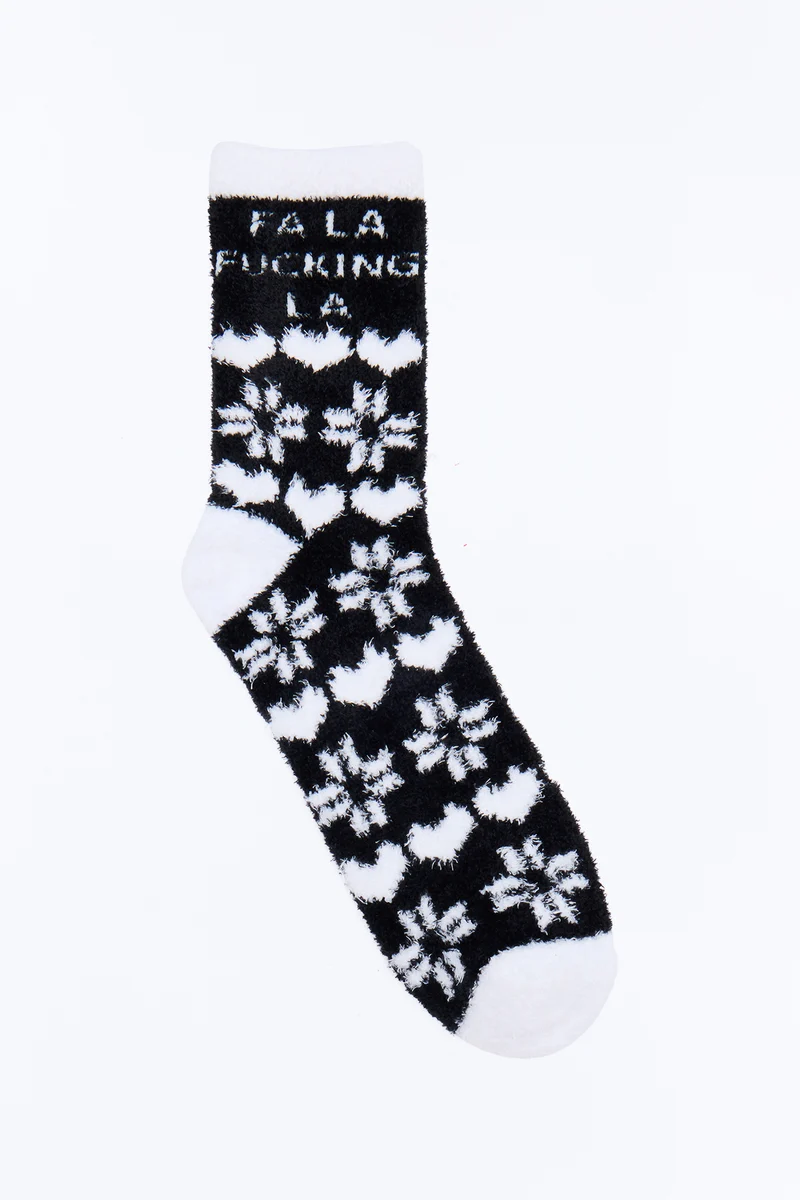 Fa La La Cozy Sock - Black/White