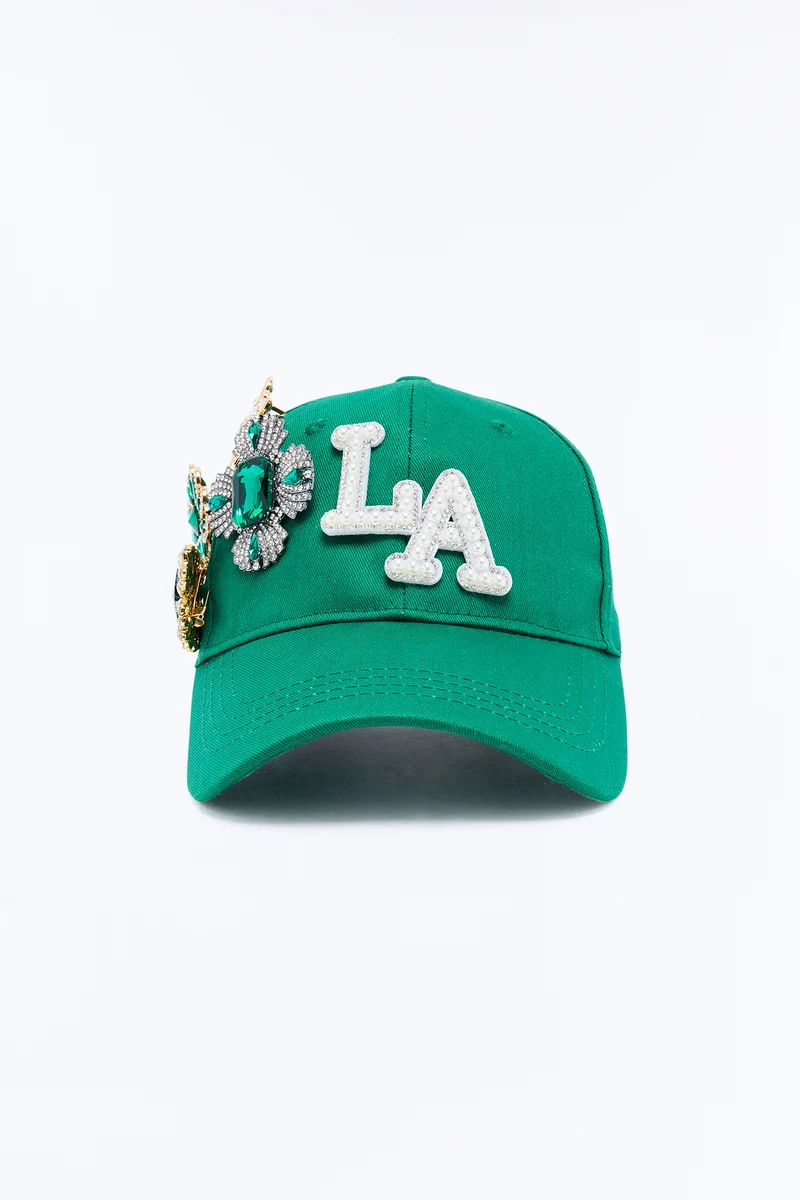 Much Love LA Jeweled Baseball Hat - Green