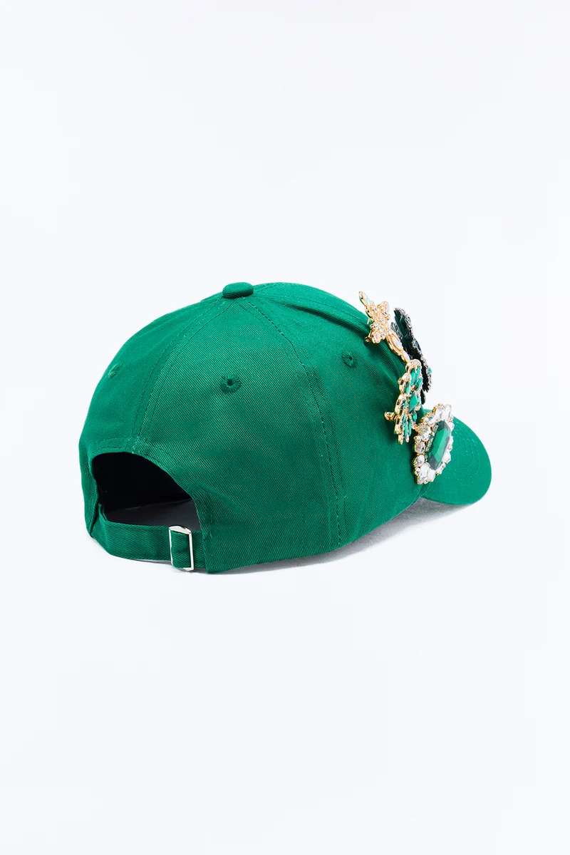 Much Love LA Jeweled Baseball Hat - Green