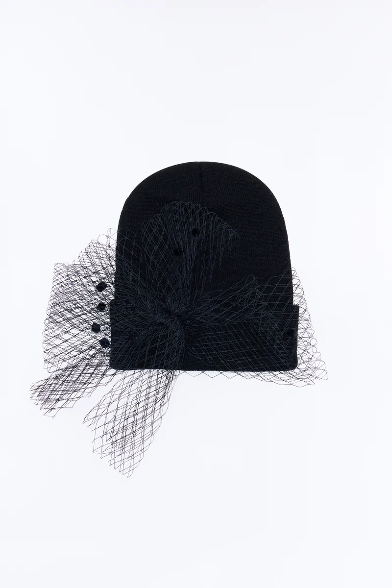 Belle Noir Beanie Hat - Black