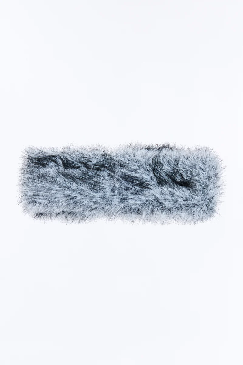 Fuzzy Feelings Faux Fur Headband - Grey