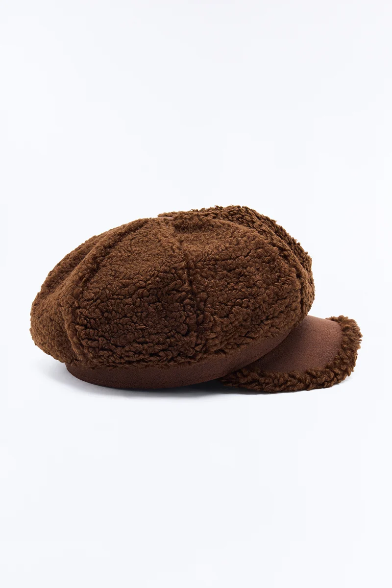 Hat Era Sherpa Cabbie Hat - Brown