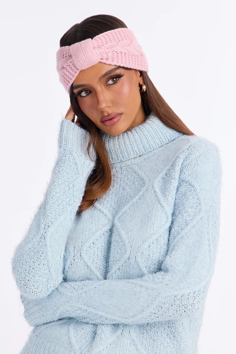 Giving Mixed Feelings Headband - Light Pink