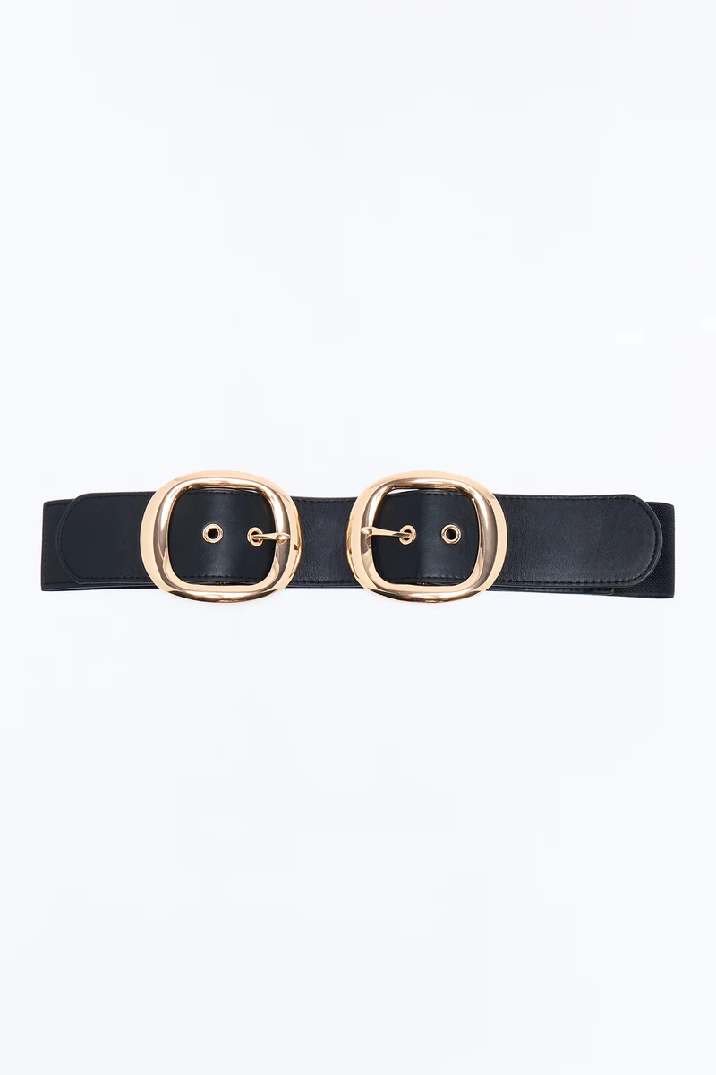 Catch Me Twice Wide Stretch Belt - Black