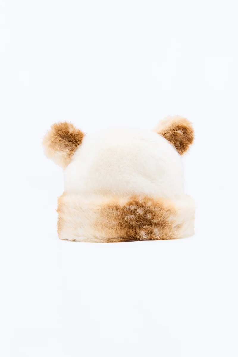 Fawn Kisses Faux Fur Hat - Ivory/combo
