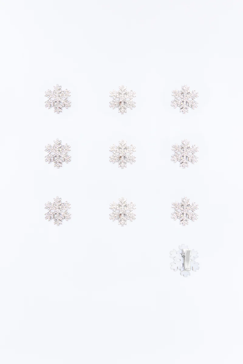 Snow Kiss 10 Piece Hair Clip Set - Silver
